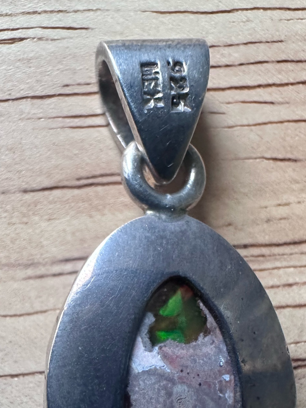VINTAGE STERLING SILVER CANTERA OPAL IN MATRIX PENDANT “FIRE FLASH” - Picture 4 of 5
